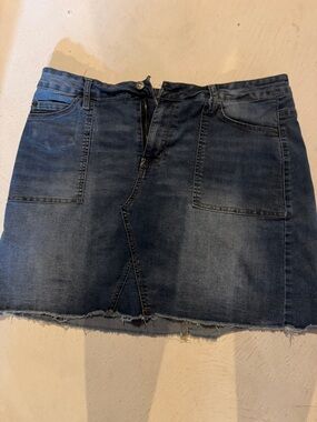 Wallflower Blue Denim Patch Pocket Mini Skirt